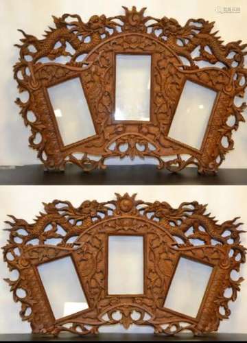 SET OF TWO (2) SCULPT WOODEN FRAMES South China or…