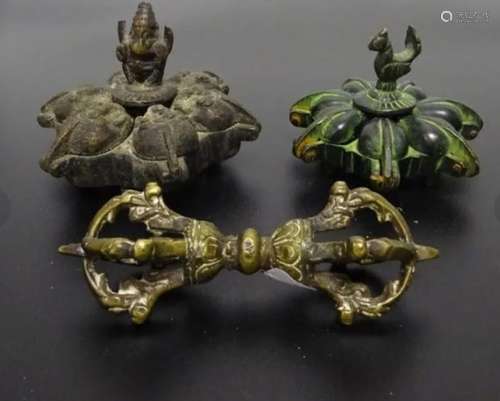 LOT OF TWO (2) BRONZE COMPARTMENT BOXES Indianized…