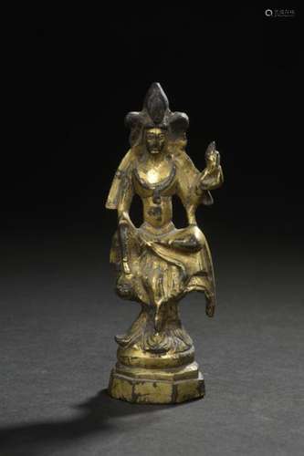 CHINE Époque TANG (618 907) Petite statuette en br…