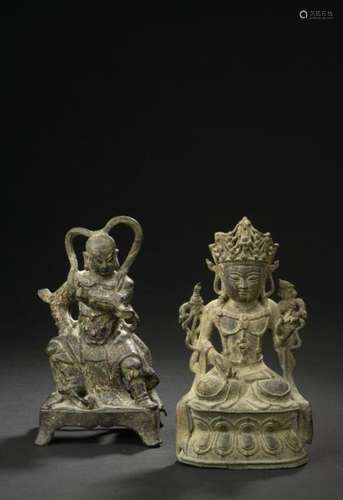 CHINE Époque MING (1368 1644) Deux statuettes en b…