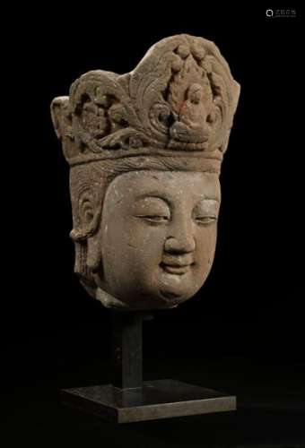CHINE Époque MING (1368 1644) Tête de boddhisattva…