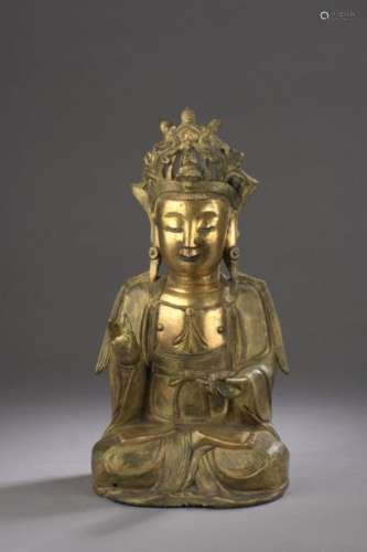CHINE, style MING XXe siècle Statuette du bouddha …