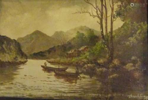 TRINH THANH TUNG (1942) Characters on a boat on th…