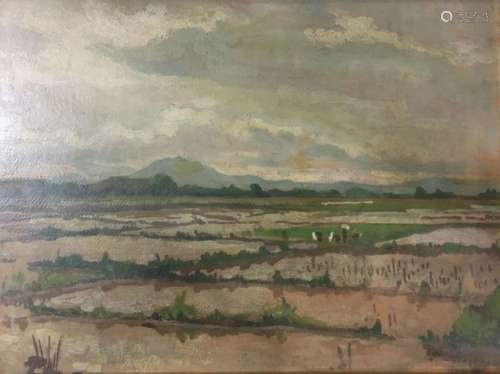 Jos Henri PONCHIN (1897 1981) View of the rice fie…