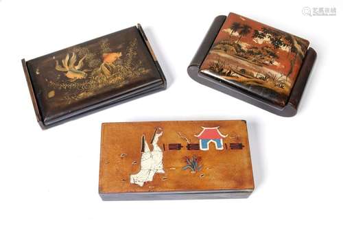 VIETNAM THREE (3) LAQUERED BOXES, one decorated wi…