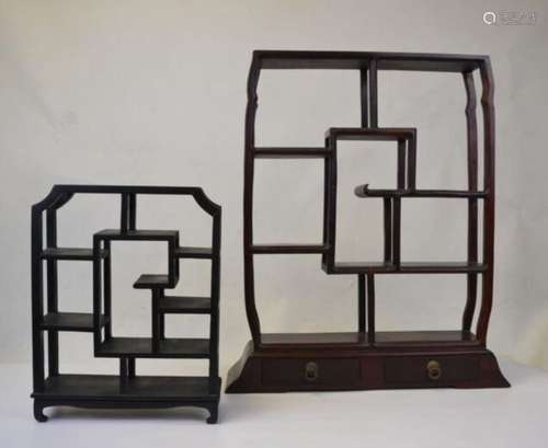 SET OF TWO SHELVES IN NATIVE WOOD \r\n China, \r\n Can…