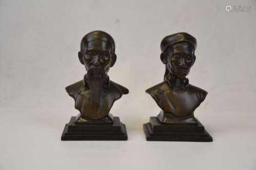 LOT OF TWO (2) BRONZES REPRESENTING A COUPLE OF TO…