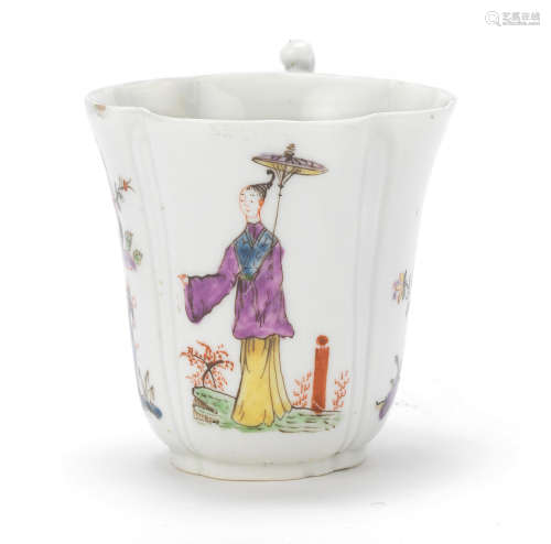 A good Worcester quatrelobed coffee cup, circa 1753