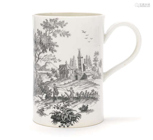 A large Worcester mug, circa 1775