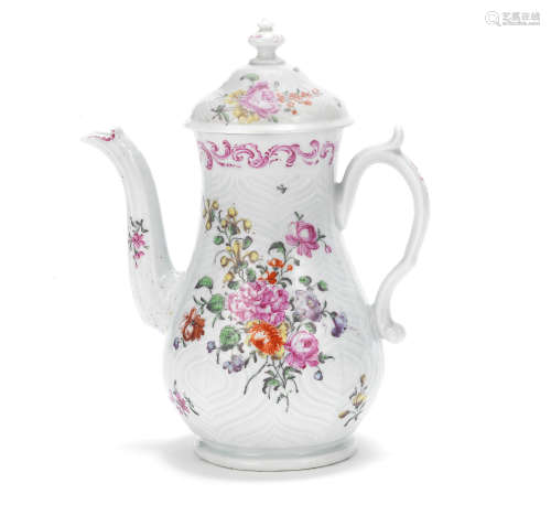 A Worcester coffee pot and cover, circa 1756-8