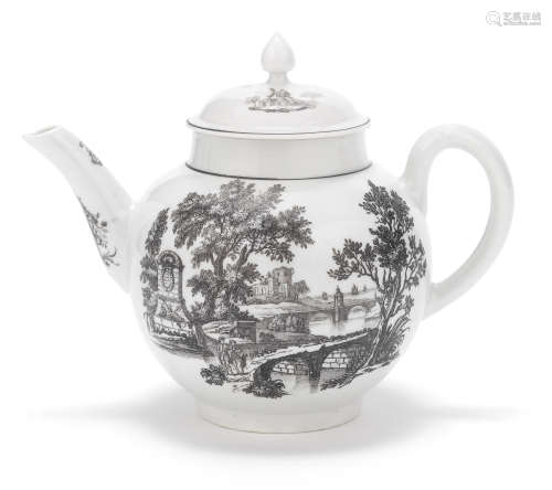 A Worcester teapot and cover, circa 1765