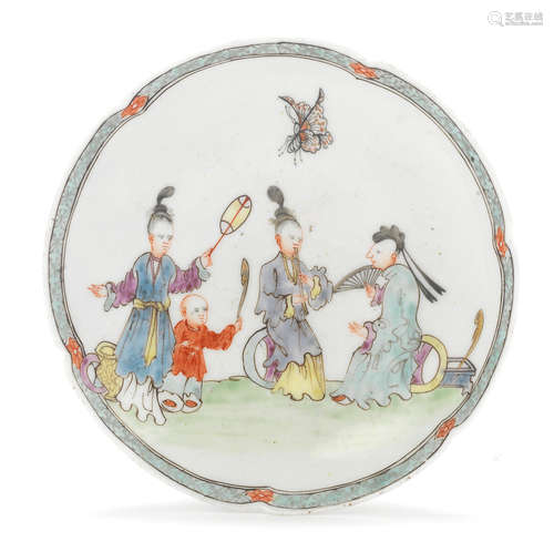 A Worcester saucer, circa 1756-58