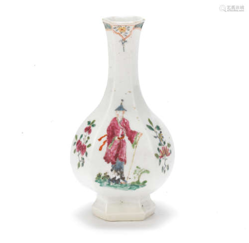A Worcester bottle vase, circa 1753-4