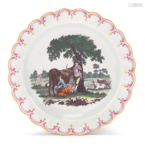 A small Worcester plate, circa 1768