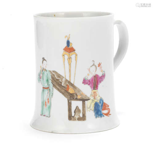 A Worcester mug, circa 1754-55