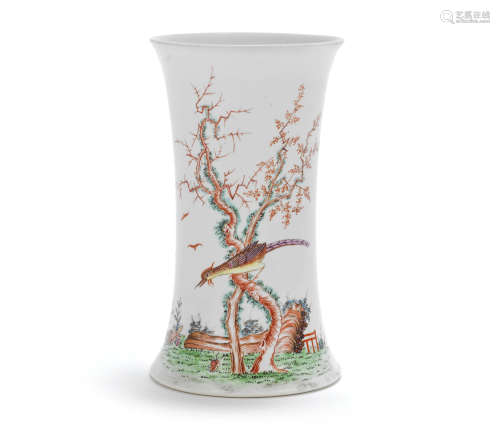 A fine and early Worcester beaker vase, circa 1754