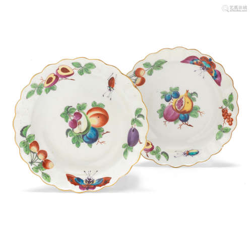 A pair of Worcester dessert plates, circa 1770
