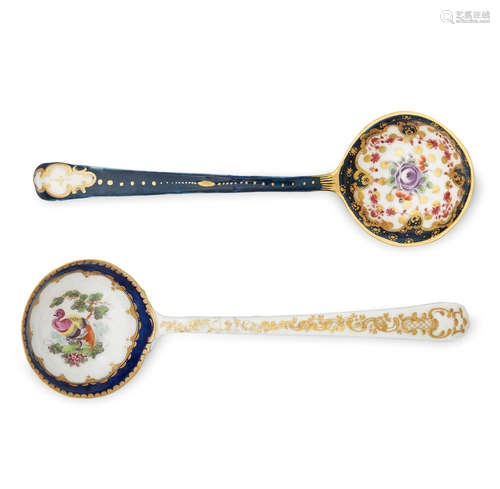 Two Worcester dessert ladles, circa 1775