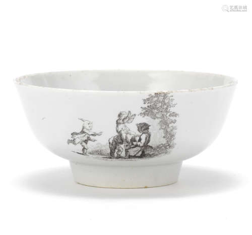 A small Worcester bowl, circa 1756-57