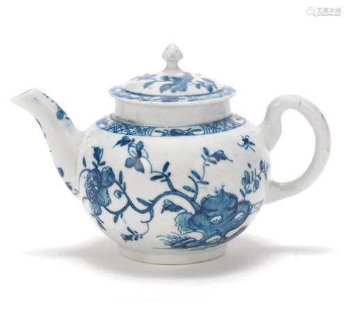 A small Worcester teapot and cover, circa 1757-60