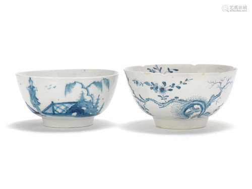 Two Worcester bowls, circa 1752-54 and 1756-58