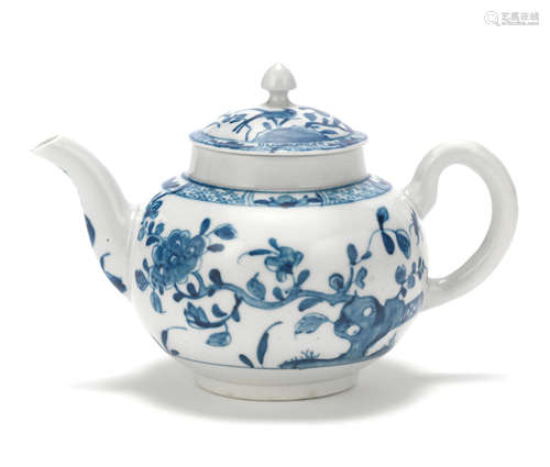 A small Worcester teapot and cover, circa 1757-60