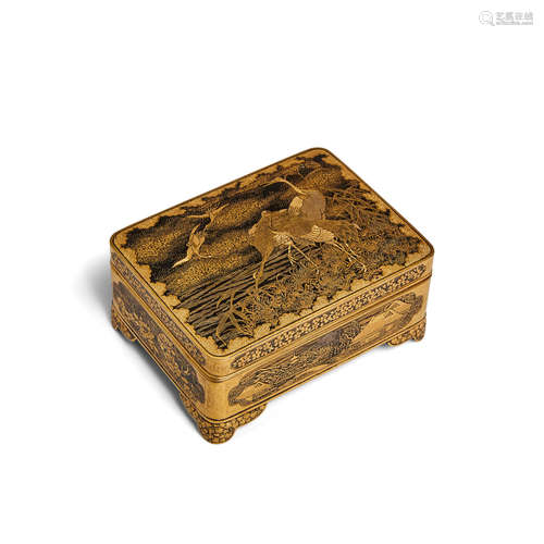 A gilt damascened komai box Meiji era (1868-1912)