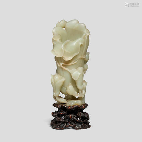 A nephrite magnolia blossom 19th century