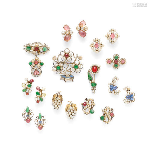 A group of earrings and brooches Late Qing/Republic period