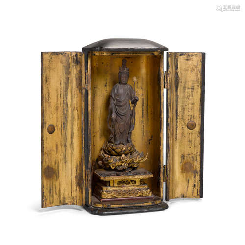 A gilt lacquer buddhist shrine Edo period 18th/early 19th century