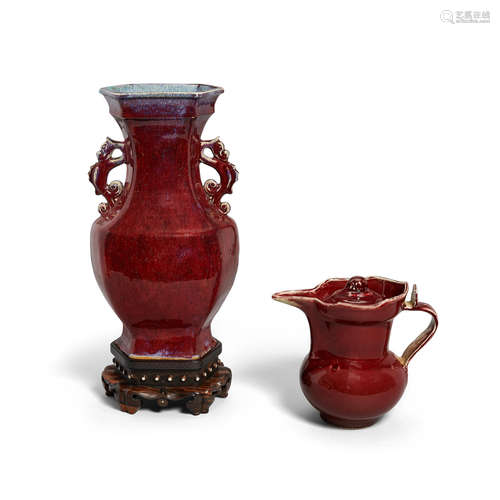 Two flambe glazed vessels Late Qing/Republic Period