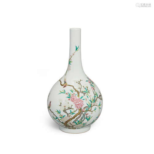 A famille rose stick neck vase Yongzheng mark, Republic Period or later