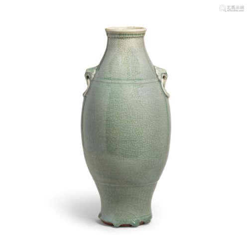 A rare longquan celadon melon form vase Ming dynasty