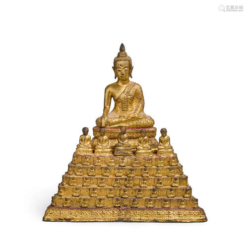 A gilt bronze figure of the Buddha Thailand, 19th century