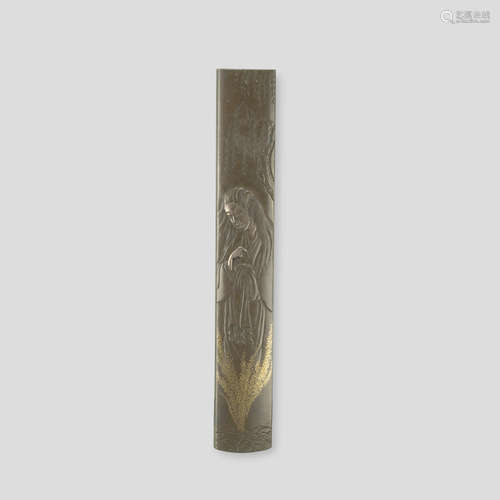 Hamano Naoyuki (1754-?) A shibuichi kozuka Edo period (1615-1868), 18th/19th century