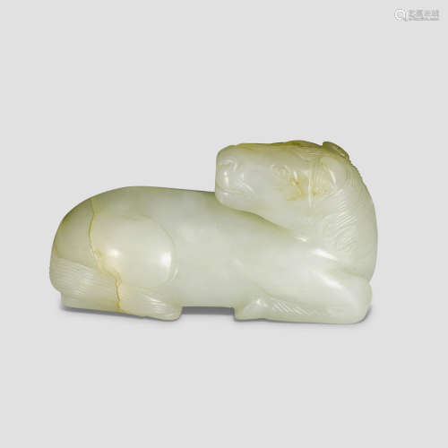 A celadon and russet jade horse Ming/Qing Dynasty