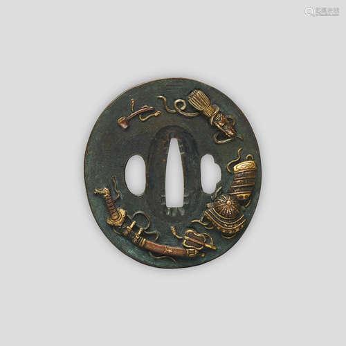 A shakudo tsuba Edo period (1615-1868), 19th century