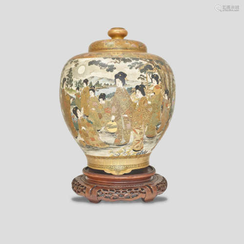 Hododa Workshop A large Satsuma vase and cover Meiji era (1868-1912), late 19th century