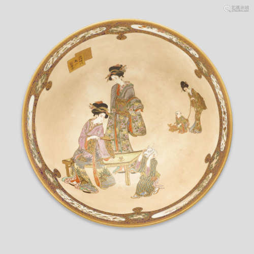 Kinkozan Workshop (circa 1900) A fine and large Satsuma bowl Meiji era (1868-1912), circa 1900