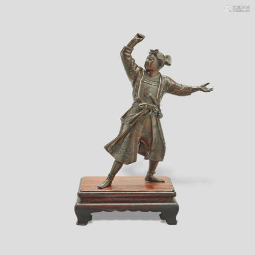 Miyao Company A bronze model of a warrior Meiji era (1868-1912), late 19th century