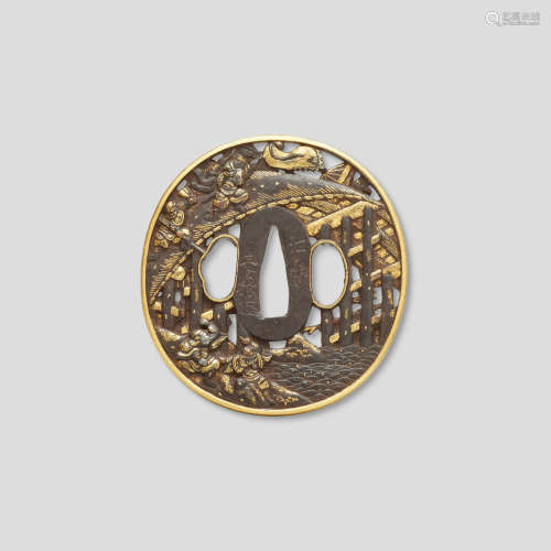 Two Soten tsuba and an iron tsuba Edo period (1615-1868), 19th century