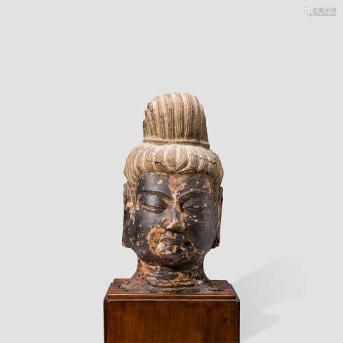 A dry-lacquer head of the buddha Nara period (710-794)