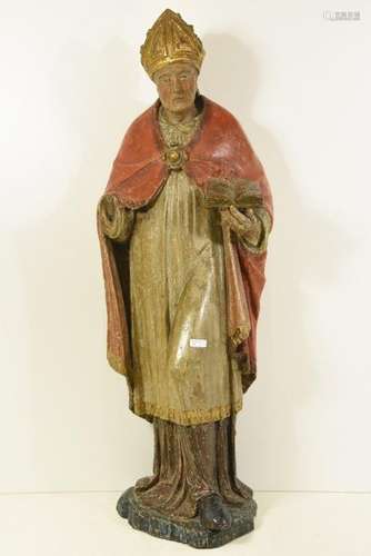 Statue en bois polychrome 