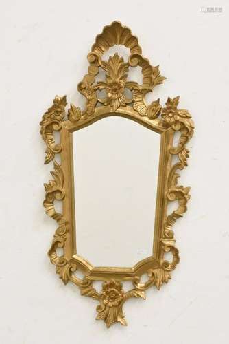 Miroir doré de style Louis XV (82 x 44cm)