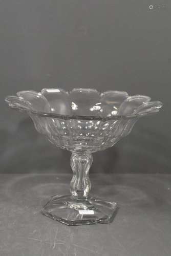 Coupe sur pied en cristal Val St Lambert (Ht.21cm,…