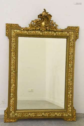 Miroir doré de style rocaille (126 x 82cm)