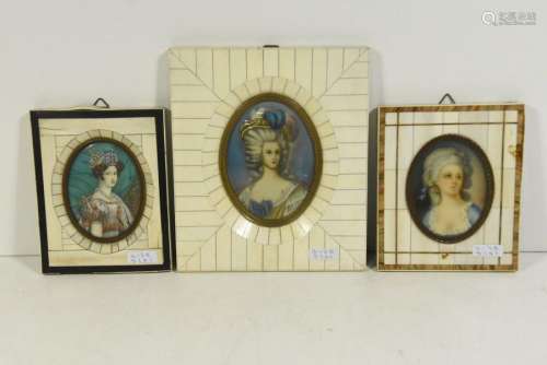 3 miniatures (cadres 20 x 16 et 14 x 11cm)