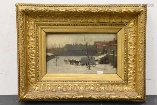 Huile sur panneau signée C.A.Schermer (18 x 31cm)