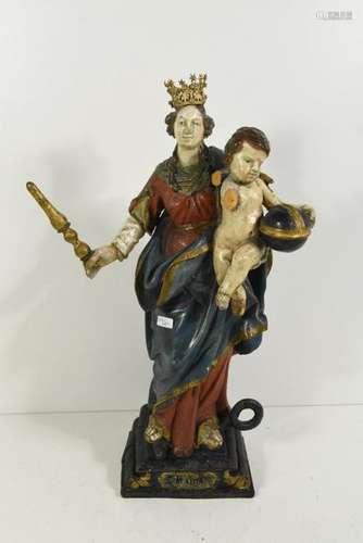 Vierge baroque (accident au bras) Ht 46cm