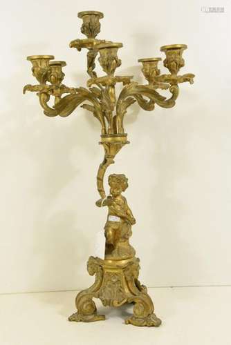 Candélabre en bronze (Ht.60cm)